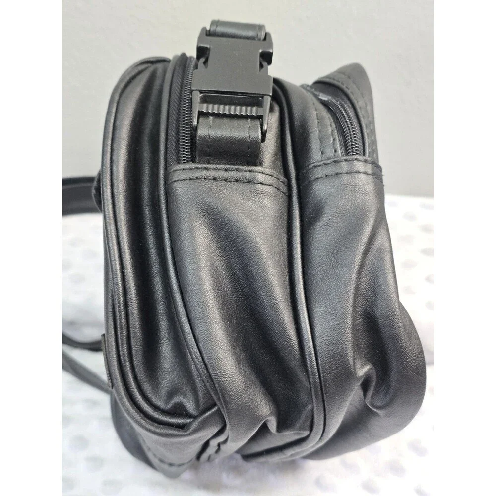 Vintage Three Pocket Camera Case With Strap and Belt Loop Black Storage Concepts